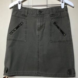 Mossimo High Waisted Olive Green zipper Skirt